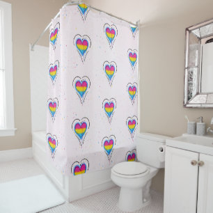 LGBTQ Pansexual Omnisexual Bisexual Pride Flag Shower Curtain