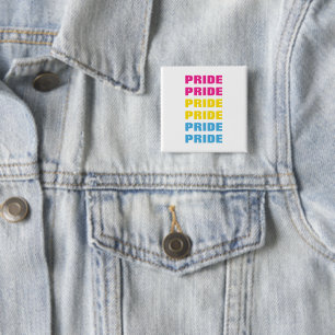 LGBTQ Pansexual Pride Customisable Repeated Text 15 Cm Square Badge
