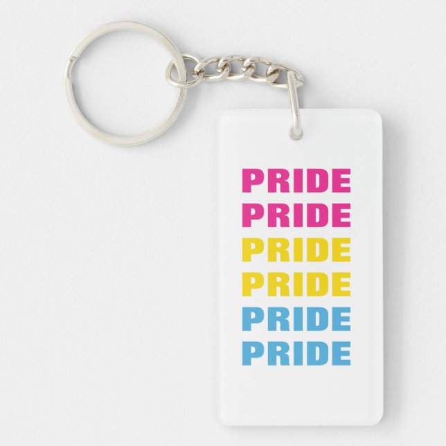 LGBTQ Pansexual Pride Customisable Repeated Text Key Ring (Front)