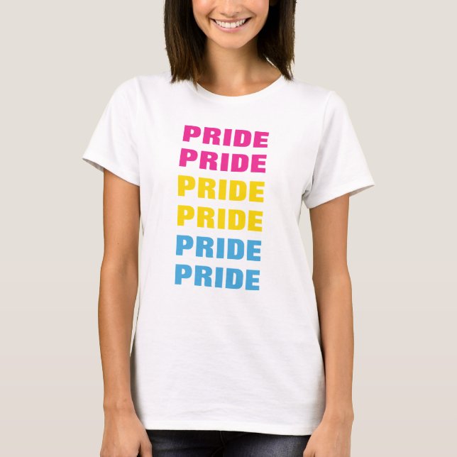 LGBTQ Pansexual Pride Customisable Repeated Text T-Shirt (Front)