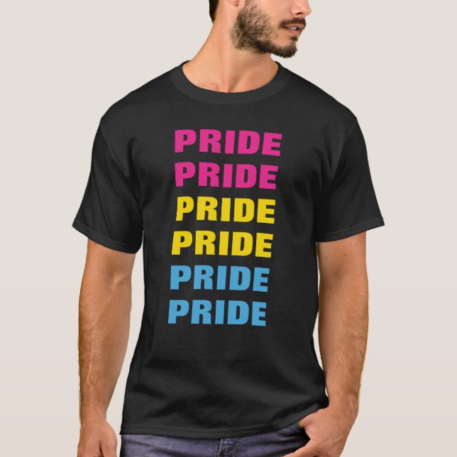 LGBTQ Pansexual Pride Customisable Repeated Text T-Shirt (Front)