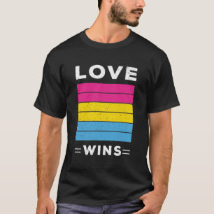 LGBTQ Pansexual Pride Distressed Grunge Love Wins T-Shirt