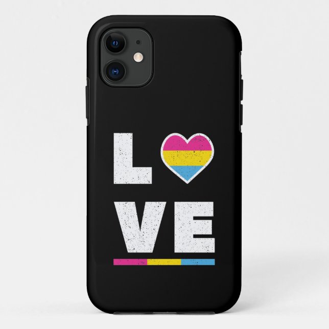 LGBTQ Pansexual Pride Flag Distressed Grunge Love Case-Mate iPhone Case (Back)