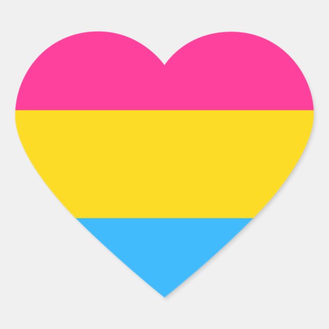 LGBTQ Pansexual Pride Flag Heart Sticker (Front)