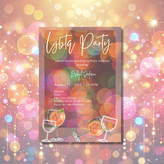 lgbtq Party & Cocktail  weekend Invitation (Creator Uploaded)