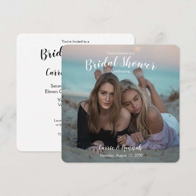 LGBTQ Photo Wedding Couples Bridal Shower Invitation (Front/Back)