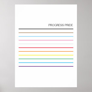 LGBTQ Plain Pride Rainbow colours Progress Pride Poster