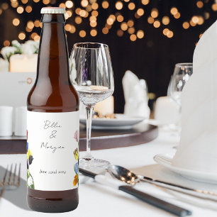 LGBTQ plus Tulips Flowers Beer Bottle Label