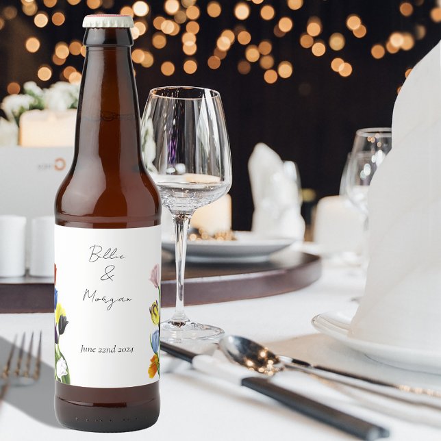 LGBTQ plus Tulips Flowers Beer Bottle Label (Creator Uploaded)