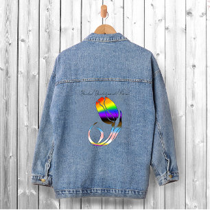 LGBTQ plus Tulips Flowers Denim Jacket