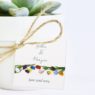 LGBTQ plus Tulips Flowers Favour Tags
