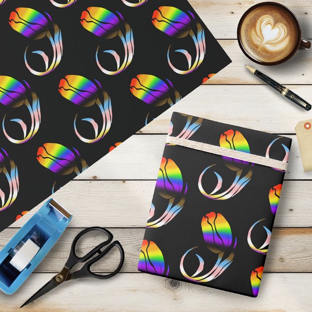 LGBTQ plus Tulips Flowers Wrapping Paper (Creator Uploaded)