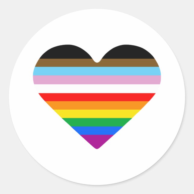 LGBTQ POC Heart Classic Round Sticker (Front)