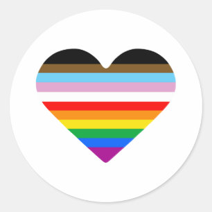 LGBTQ POC Heart Classic Round Sticker