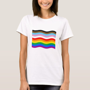 LGBTQ POC Pride Waving Flag T-Shirt