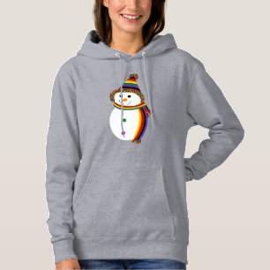 LGBTQ+ POC Rainbow Pride Snowman Snowperson Hoodie