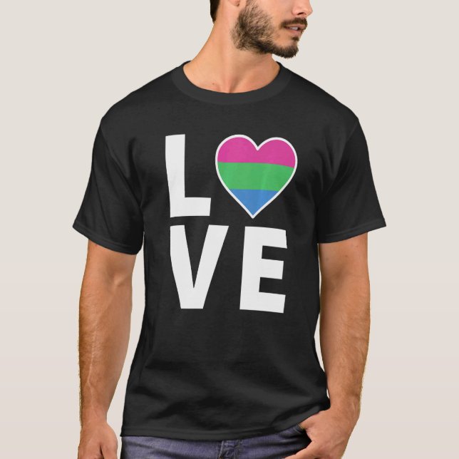 Lgbtq Polysexual Flag Heart  Lgbtqia+ Love Polysex T-Shirt (Front)