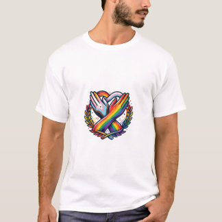 LGBTQ Pride and Neurodiversity Unity Hands Graphic T-Shirt