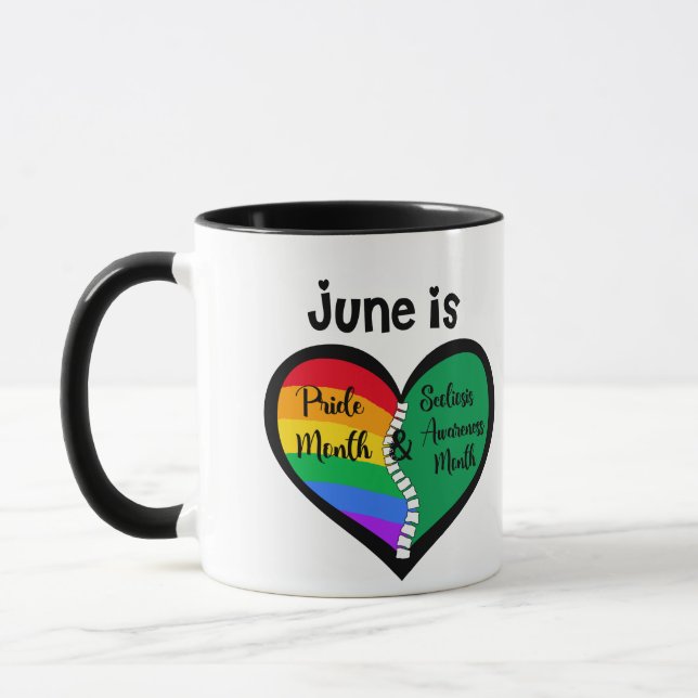 LGBTQ+ Pride and Scoliosis Mug ain't straight (Left)