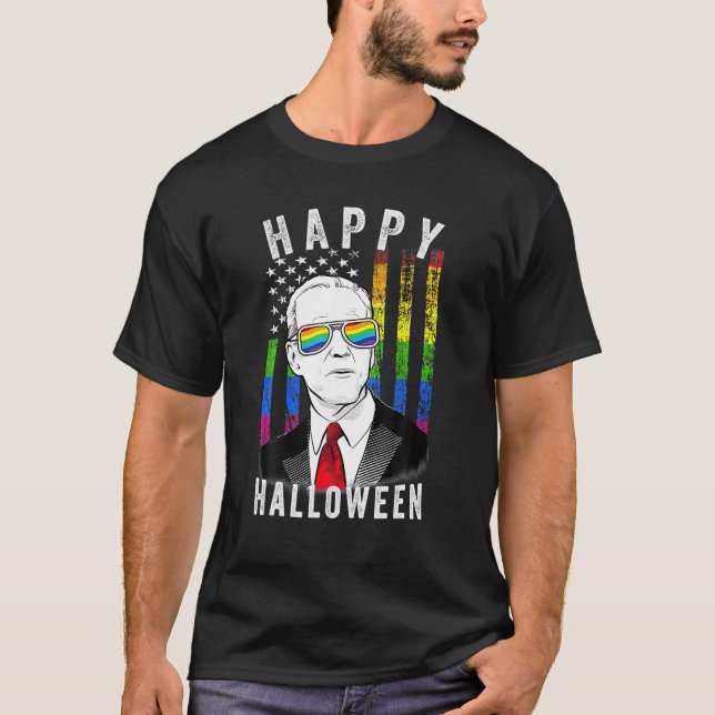 LGBTQ Pride Biden Happy Halloween For LGBT Pride M T-Shirt (Front)