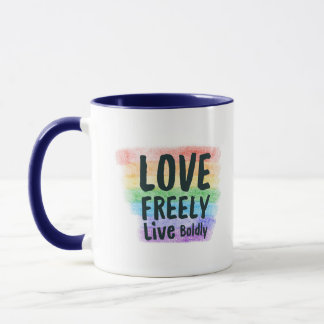 LGBTQ+ Pride Coffee Mug Vibrant Rainbow Love Cup