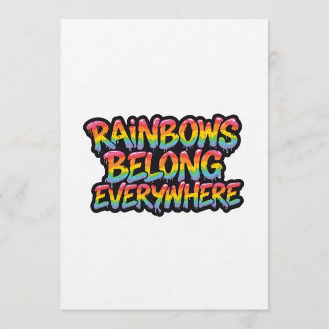 LGBTQ Pride Design – “Rainbows Belong Everywhere”  Invitation (Front)
