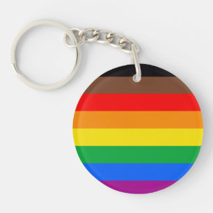 LGBTQ Pride Flag (8 Stripes) Key Ring