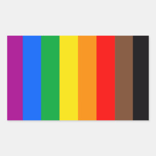LGBTQ Pride Flag (8 Stripes) Rectangular Sticker