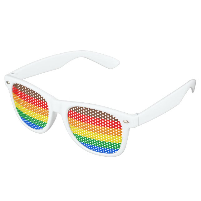 LGBTQ Pride Flag (8 Stripes) Retro Sunglasses (Angled)
