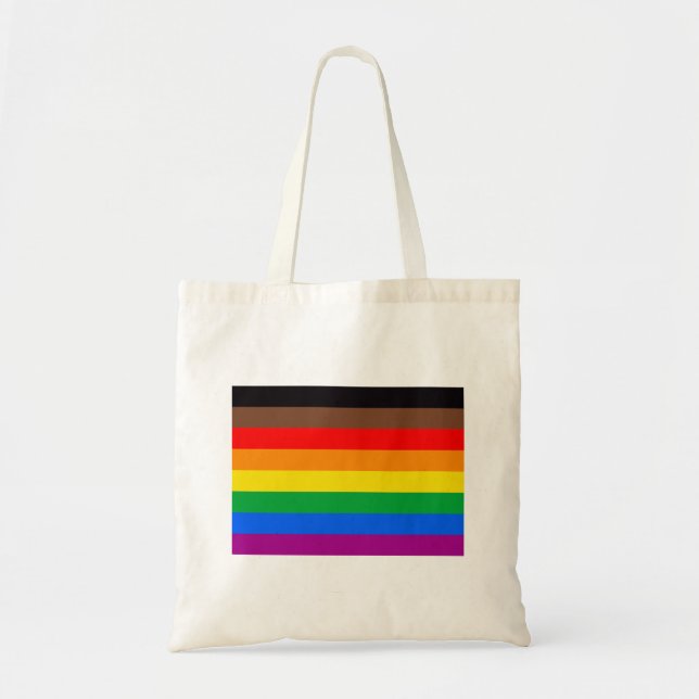 LGBTQ Pride Flag (8 Stripes) Tote Bag (Front)