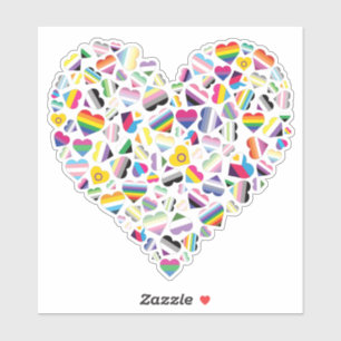 LGBTQ+ Pride Flag Hearts Combined