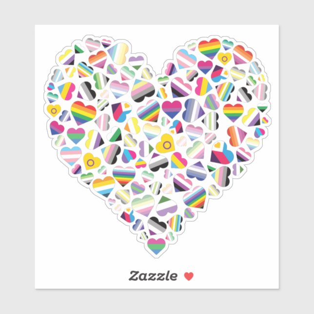 LGBTQ+ Pride Flag Hearts Combined (Sheet)