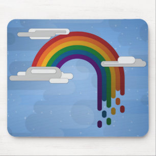 LGBTQ Pride Flag Minimalist Rainbow Design Mouse Mat