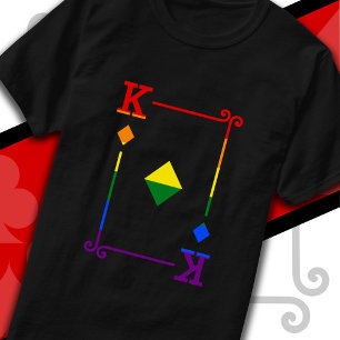 LGBTQ Pride Flag Playing Cards King Card Diamonds T-Shirt