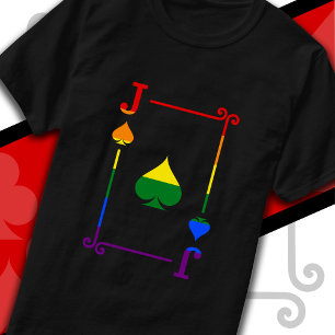 LGBTQ Pride Flag Playing Cards Spades Card Jack T-Shirt