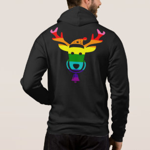 LGBTQ Pride Flag Rainbow Funny Christmas Reindeer Hoodie