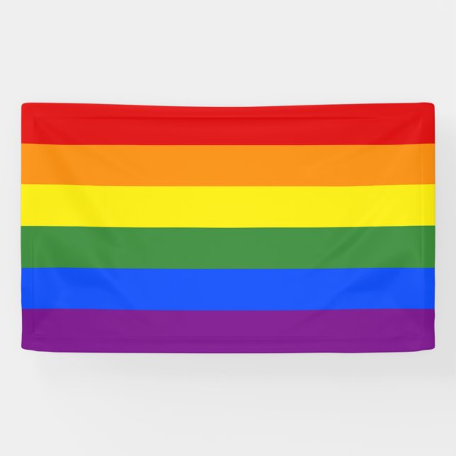 LGBTQ Pride Flag Rainbow Stripes Banner (Horizontal)