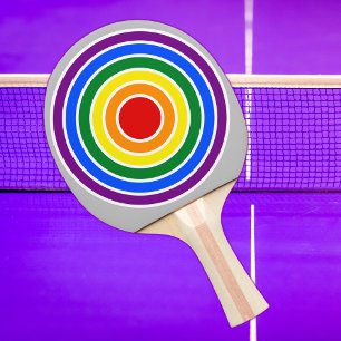 LGBTQ Pride Flag Rainbow Target Theme Ping Pong Pa Ping Pong Paddle