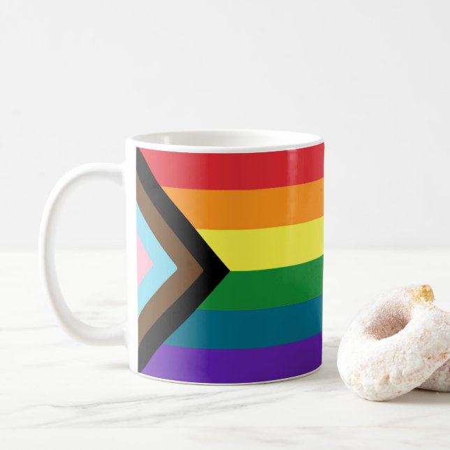 LGBTQ+ Pride Flags Coffee Mug (With Donut)