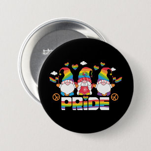 LGBTQ - Pride - Garden Gnome - Rainbow Colour 7.5 Cm Round Badge