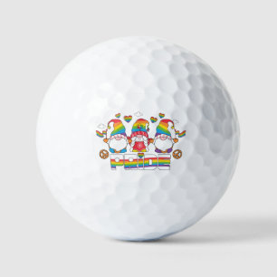 LGBTQ - Pride - Garden Gnome - Rainbow Colour Golf Balls