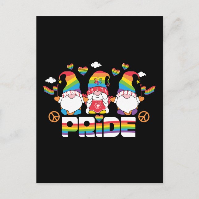 LGBTQ - Pride - Garden Gnome - Rainbow Colour Postcard (Front)