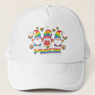 LGBTQ - Pride - Garden Gnome - Rainbow Colour Trucker Hat