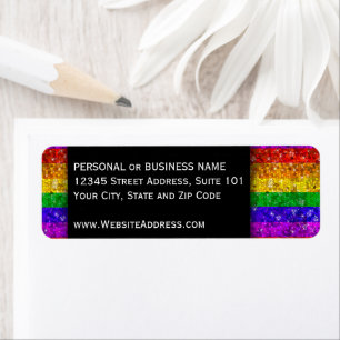 LGBTQ Pride Glitter Rainbow Professional Address