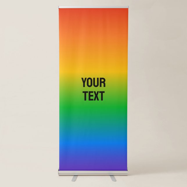 LGBTQ Pride Gradient Rainbow Flag Gay Wedding   Retractable Banner (Front)