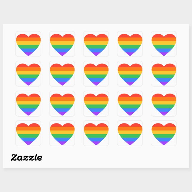 LGBTQ Pride Heart Icon Sticker (Sheet)