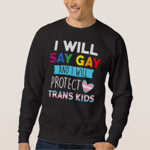 Lgbtq Pride I Will Say Gay And I Will Protect Tran Sweatshirt