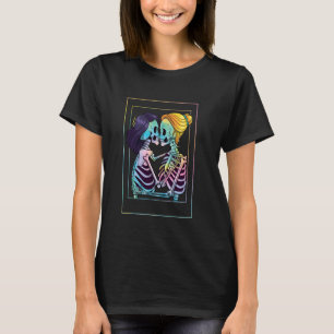 LGBTQ Pride Kissing Lesbian Skeletons Tarot Card G T-Shirt
