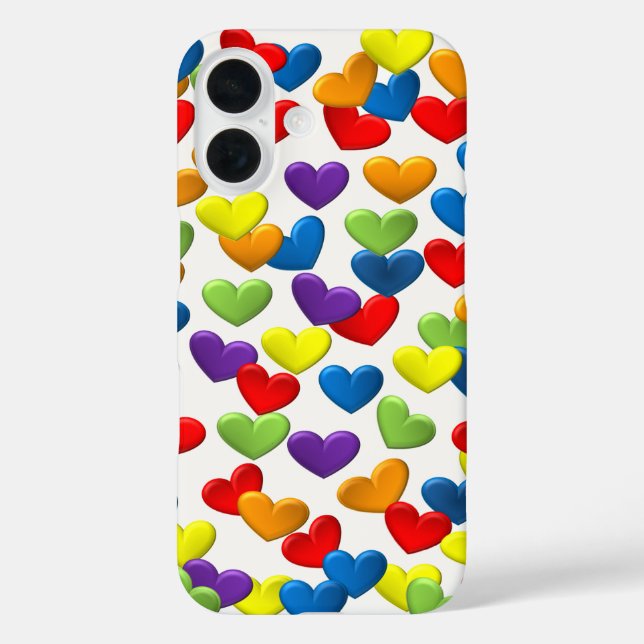 LGBTQ+ / PRIDE Lots of rainbow hearts  Case-Mate iPhone Case (Back)