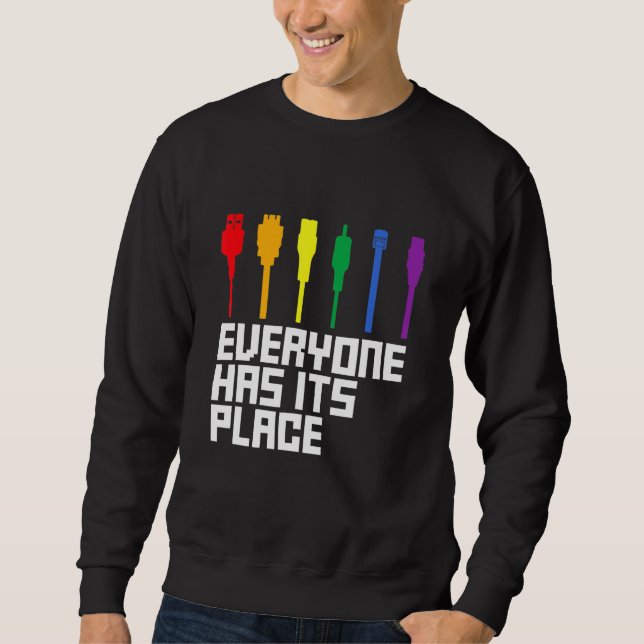 Lgbtq Pride Month Cable Connector Sweatshirt (Front)